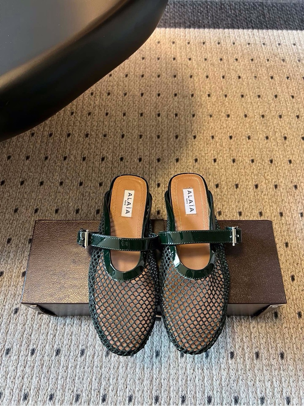 Authentic Alaia Mesh Mary Jane Mules
